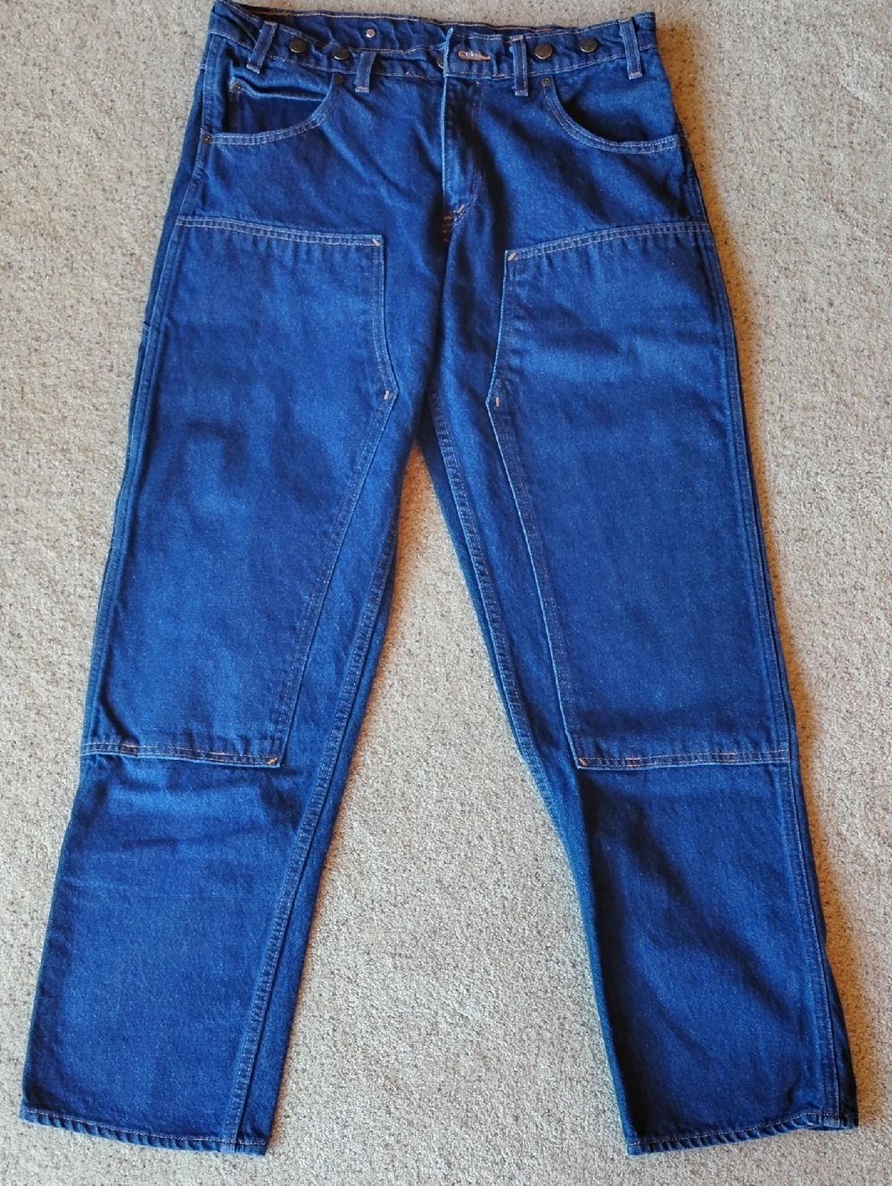 Prison Blues 36 Waist Men's Blue Denim Work Jeans - Relaxed Straight Fit